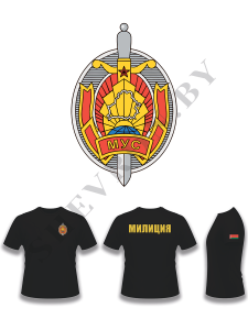 майка с DTF-печатью на спине Милиция